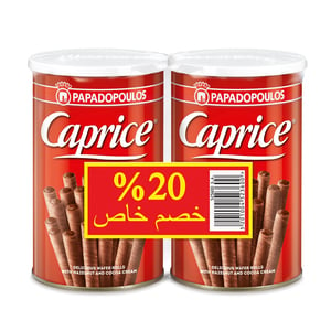 Papadopoulos Caprice Wafer Rolls with Hazelnut and Cocoa Cream Value Pack 2 x 115 g
