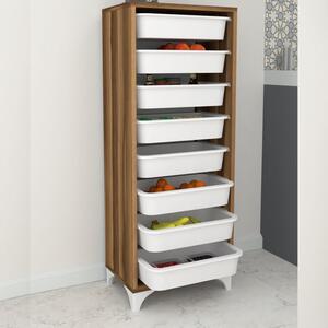 Home Canvas Compo Multifunctional Cabinet (8 Baskets, Walnut) BF00209