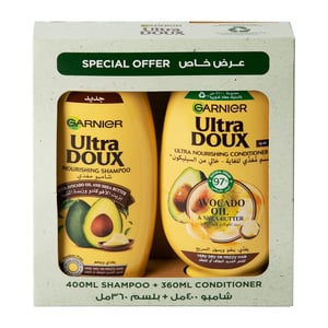 Garnier Ultra Doux With Avocado Oil And Shea Butter Nourishing Shampoo 400 ml + Conditioner 360 ml