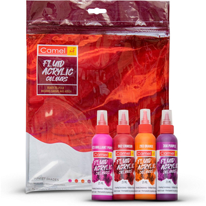 Camel Fluid Acrylic Colour, Canvas And Apron Kit – Sunset Shades