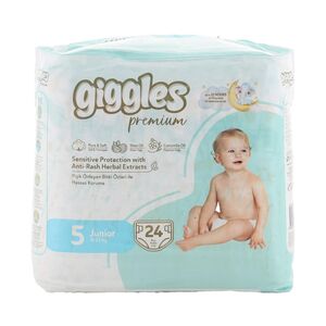 Giggles Premium Baby Diaper Junior Size 5 11-25 24 pcs