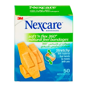 Nexcare 3M Soft N' Flex 360 Bandage Assorted 50 pcs