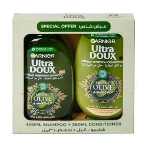 Garnier Ultra Doux Mythic Olive Shampoo 400 ml + Conditioner 360 ml