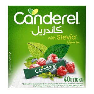 Canderel Low Calorie Sweetener Sticks With Stevia 40 pcs