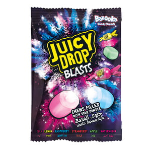 Bazooka Juicy Drop Blasts Chews Filled With Sour Powder 45 g