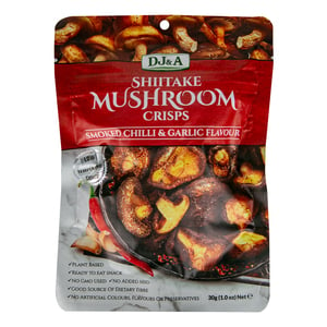 DJ&A Shitake Mushroom Crisps Smoked Chilli & Garlic Flavour 30 g