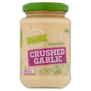 Jensens Organic Flavoursome Crushed Garlic 220 g