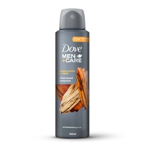 Dove Men+Care Anti-Perspirant Deodorant Spray Sandalwood & Amber Plant-Based Moisturizer Triple Defense Technology 72H Protection 150 ml