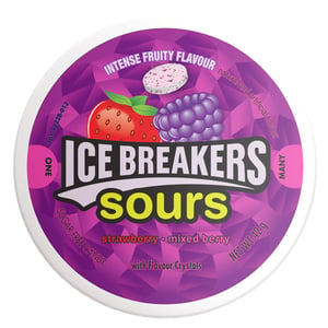 Ice Breakers Sours Strawberry & Mixed Berry Sugar Free Candy 42 g