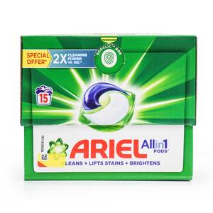 Ariel All in 1 Pods Original Scent Liquid Detergent Capsules Value Pack 15 pcs