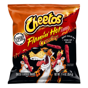 Cheetos Crunchy Flamin Hot Cheese Flavoured Snacks 35.4 g