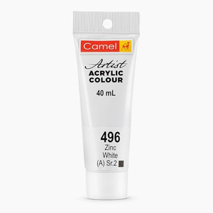 Camel Artist Acrylic Colour, 40 ml, Series 2, 496 Zinc White