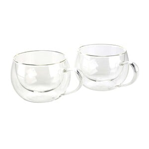 Crystal Drops Borosilicate Double Wall Cup Set, 280 ml, 2 Pcs, 20200