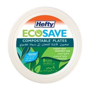 Hefty Ecosave Compostable Plates 10-1/8 inches 8 pcs