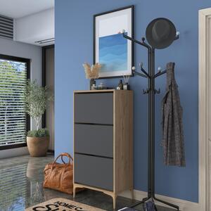 Home Canvas Otto Shoe Cabinet Walnut and Dark Grey RM2817