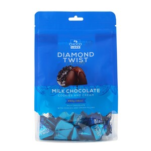 Choco Lake Diamond Twist Milk Chocolate Cookies & Cream 450 g