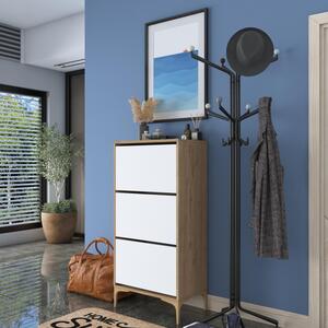 Home Canvas Otto Shoe Cabinet Walnut and White RM2814