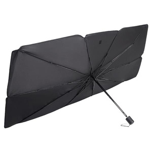 Automate Foldable Car Sunshade Front Windshield Umbrella, 65 x 125 cm, Black/Silver