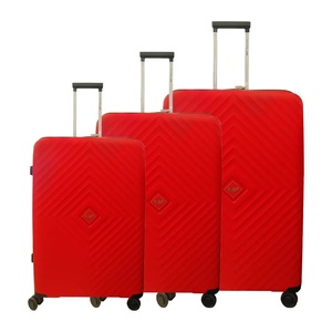 في اي بي كواد حقائب سفر صلبة ذات 4 عجلات، طقم 3 قطع، أحمر