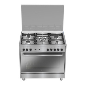 Candy Gas Cooking Range 90cm,5 Gas Burner,Gas Oven,Gas grill,Fan Cooking,Full safety,3 Cast iron grids,Inox,130LTR,Made in Italy,CGG95HXLPG/1