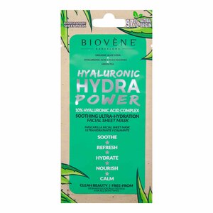 Biovine Hyaluronic Hydra Power Ultra-Hydration Organic Aloe Vera Facial Sheet Mask 20 ml