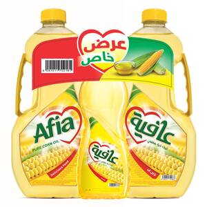 Afia Pure Corn Oil 2 x 1.5 Litres + 500 ml