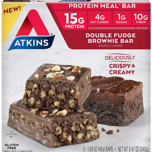 Atkins Double Fudge Brownie Bar 5 x 48 g