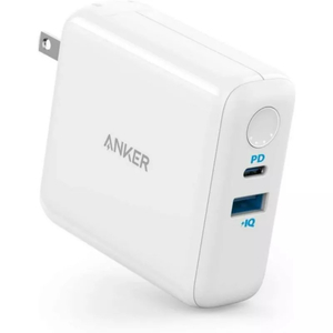 Anker PowerCore III Fusion Hybrid Wall Charger, 5000 mAh, White, A1624H22