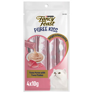 Fancy Feast Puree Kiss Tuna Puree with Tuna Flakes 4 x 10 g