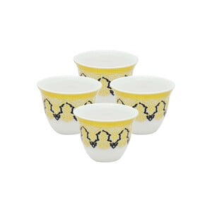 Pearl Ceramic Cawa Cup, 90ml, 4 Pcs, Set-P00006