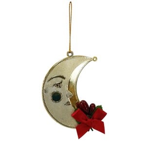 Party Fusion Xmas Decoration Hanging Moon 8cm 6165-01 Assorted