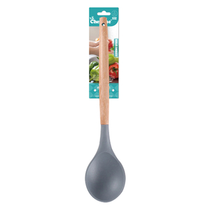 Chefline Silicone Serving Spoon with Wooden Handle, RS502