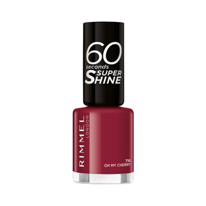 Rimmel London 60 Seconds Super Shine Nail Polish, 710 Oh My Cherry, 8 ml - 0.25 fl oz