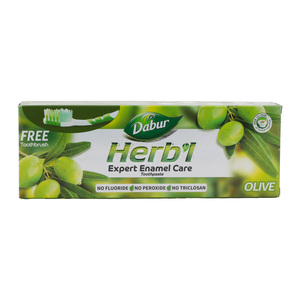 Dabur Herbal Expert Enamel Care Olive Toothpaste 150 g + Toothbrush