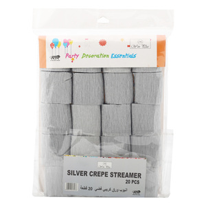 Win Plus Silver Crepe Paper Round EX307 20pcs