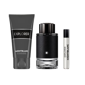 Mont Blanc Explorer EDP 100ml + Mini Travel Spray EDP 7.5ml + Shower Gel 100ml (New Pack) Gift Set For Men