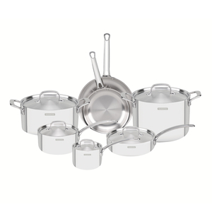 Tramontina Grano 12 pc Stainless Steel Cookware Set including Lid with Tri-ply Body