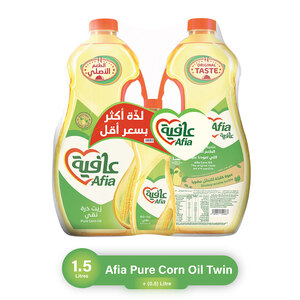 Afia Pure Corn Oil 2 x 1.5 Litres + 500 ml