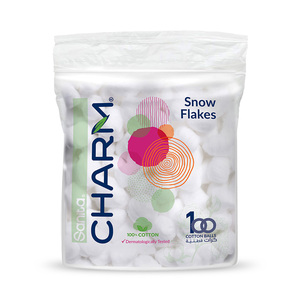 Sanita Charm Snow Flakes Cotton Balls 100pcs