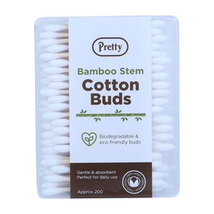 Pretty Biodegradable Bamboo Stem Cotton Buds Approx 200 pcs