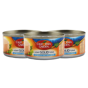 California Garden Light Meat Solid Tuna In Water & Salt With Brine Value Pack 3 x 185 g