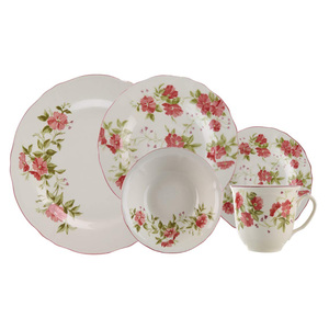 Claytan Porcelain Dinner Set, 24 Pcs, Wild Rose Design, CLA.SN15899