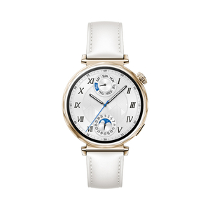 PRE-ORDER Huawei Watch GT 5 Smartwatch, Jana with White Composite Leather Strap + Freebuds 5i Blue Bundle