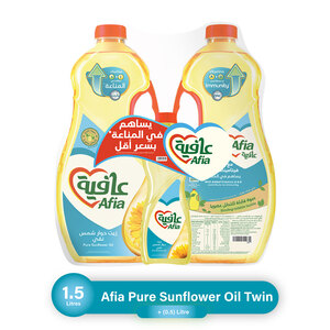 Afia Sunflower Oil 2 x 1.5 Litres + 500 ml