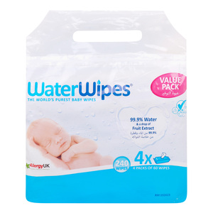 WaterWipes Baby Wipes, Fruit Extract, 240 pcs