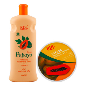 RDL Whitening Body Lotion Papaya 600 ml + Body Scrub 250 g