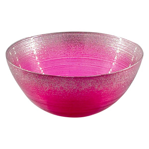 Glascom Decorative Glass Bowl, 15 cm, Pink, ARES0544