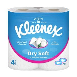 Kleenex Dry Soft Embossed Bathroom Tissue 2ply 4 Rolls
