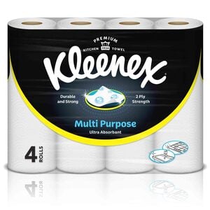 Kleenex Multi Purpose Kitchen Tissue Paper Towel 2ply 40 Sheets 4 Rolls