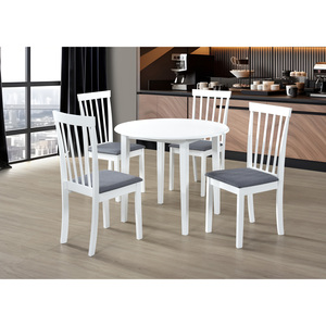 Maple Leaf Aaron Dining Table Rond + 4 Chairs White